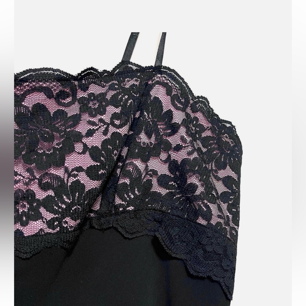 100% Silk 00s Express Black Lace & Pink Cocktail Dress - Picture 13 of 14